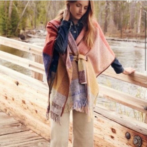 Morgan Carper by ANTHROPOLOGIE tweed Poncho - Picture 1 of 7